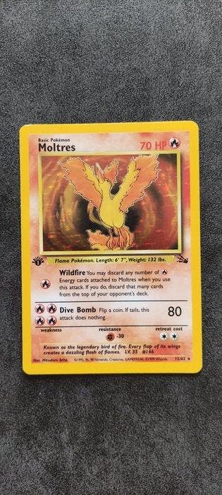 Pokémon - 1 Card - Moltres 12/62 Foil, First edition, Holo -, Nieuw