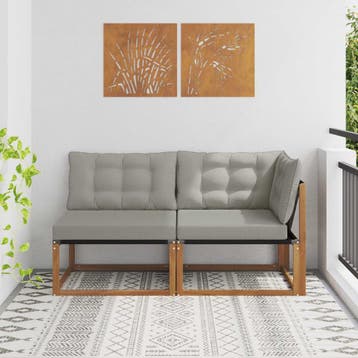 vidaXL 2 st Outdoor Midden- en Hoeksalon Massief Acaciahout, Tuin en Terras, Verzenden, Nieuw, 2 zitplaatsen