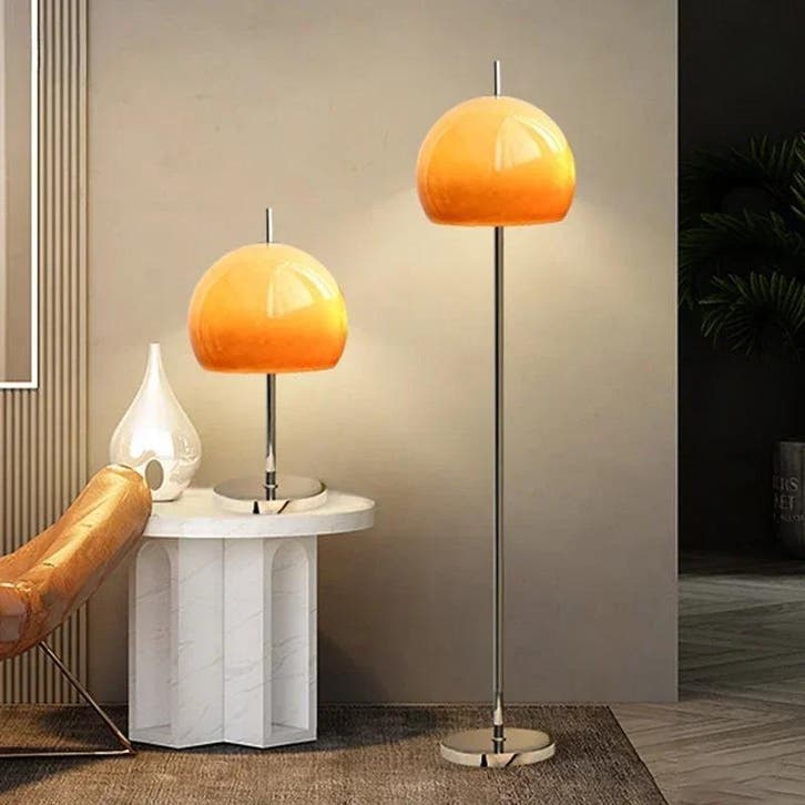 Bauhaus Glazen Tafellamp Paddenstoel Oranje Gradiënt, Huis en Inrichting, Lampen | Vloerlampen, Nieuw, Verzenden