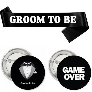 Vrijgezellenfeest Groom to Be set 24-delig voor 17,95!, Kleding | Heren, Verzenden, Zwart, Nieuw, Accessoires