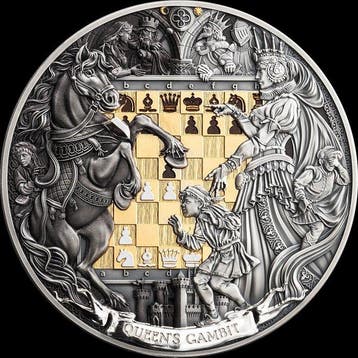 Niue. 7 Dollars 2026 Chess Battle - Queens Gambit Antique