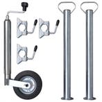 vidaXL Neuswiel met 2 steunbuizen en 3 klemmen 48 mm, Auto diversen, Aanhangwagen-onderdelen, Verzenden, Nieuw