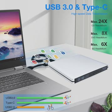 Externe Blu-ray Brander & DVD/CD Brander - USB 3.0 - Lees/Sc, Verzenden, Nieuw