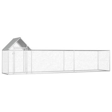 vidaXL Kippenren 5x1x1,5 m gegalvaniseerd staal, Verzenden, Nieuw
