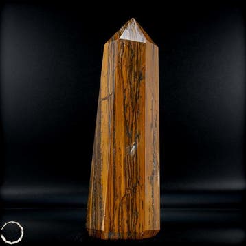 Krachtige tijgeroog-obelisk – Natuurlijke elegantie uit