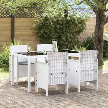 vidaXL Tuinstoel 4 st Wit Polypropyleen, Tuin en Terras, Verzenden, Nieuw