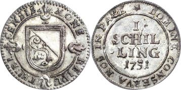 Schilling 1751 Schweiz-zuerich, Stadt, Verzenden