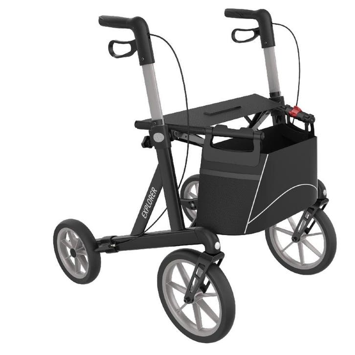 Rehasense Explorer outdoor rollator STANDARD - Zwart, Diversen, Rollators, Ophalen of Verzenden