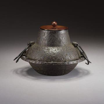 Ijzeren ketel  (kama) - Brons, IJzer (gegoten) - Japan -