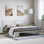 vidaXL Bedframe met hoofdbord metaal wit 183x213 cm, Huis en Inrichting, Slaapkamer | Bedden, Verzenden, Wit, Overige maten, Metaal