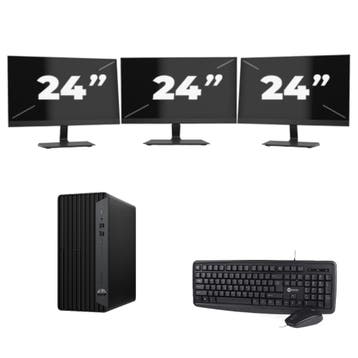 HP ProDesk 600 G6  -   i7-10e  - 8GB  - 256GB  + 3x 24 inch, Computers en Software, Desktop Pc's, Verzenden, Refurbished, HP, SSD
