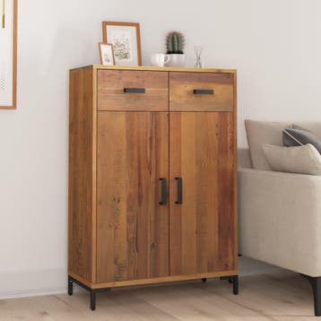 vidaXL Schoenenkast 75x40x110 cm massief grenenhout, Huis en Inrichting, Verzenden, Nieuw
