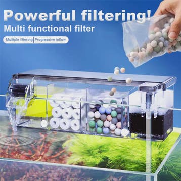 Multifunctioneel Aquarium Filter met Waterval & 4-Traps Filt, Dieren en Toebehoren, Verzenden, Nieuw