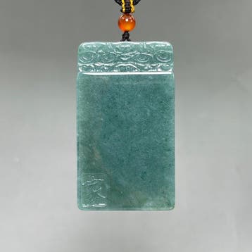 Snijwerk, Natural Jade Pendant - 60 mm - Gecertificeerde