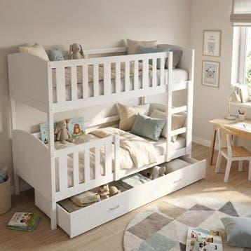 Wit Stapelbed Kind | 200x90cm | Laatste Stuks!, 85 tot 100 cm, Nieuw, Ophalen of Verzenden, Hoogslaper of Stapelbed