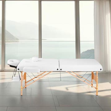Massagetafel-set met 2 zones, 7,5cm matras en houten frame, Verzenden, Nieuw