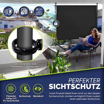 Klemluifel - Balkon luifel - Verticale luifel - 100x310 cm -, Verzenden, Zo goed als nieuw