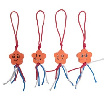 Bloem Gelukshangers Met Smiley - Gelukspoppetjes - Oranje -, Verzenden, Nieuw