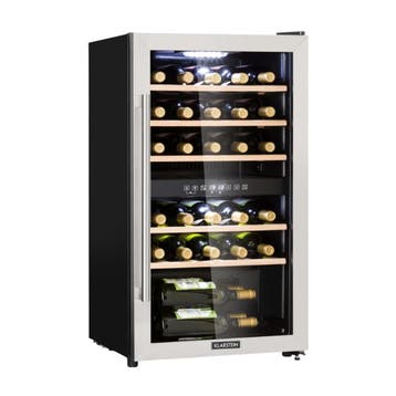 Wijnkoelkast wijnkoeler dubbel zone RVS design Vinamour 29, Witgoed en Apparatuur, Koelkasten en IJskasten, 85 tot 120 cm, Zonder vriesvak