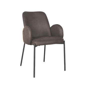 Stoel Jari | Antraciet | Microvezel | Zwart Metalen Frame |, Verzenden, Nieuw in verpakking