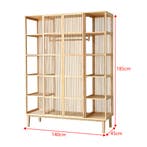 [en.casa] Kledingkast Hudiksvall bamboe 185x140x45 cm open k, Verzenden, Nieuw