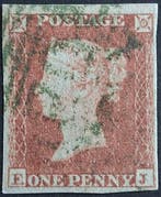 Groot-Brittannië 1841 - QUEEN VICTORIA 1d Rood gestempeld in, Gestempeld