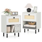 LIVSK Nachtkastje - Handgeweven Rotan Paneel - Diepe Lade -, Verzenden, Nieuw