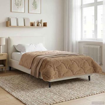 vidaXL Winter Dekbed Taupe 155 x 220 cm Microfiber en Teddy, Verzenden, Nieuw
