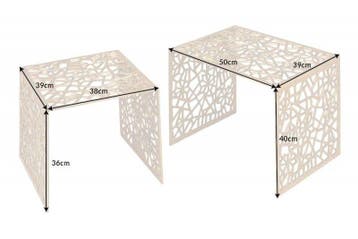 Handgemaakte salontafel ABSTRACT 50cm set van 2 goud in, Huis en Inrichting, Tafels | Salontafels, Ophalen of Verzenden, Nieuw
