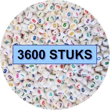 Fako Bijoux - Cijferkralen Rond Bulk - Number Beads - Acryl, Verzenden, Nieuw