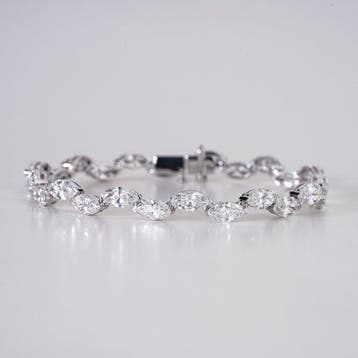 Armband - 14 karaat Witgoud - 13.35ct. tw. Diamant, Nieuw