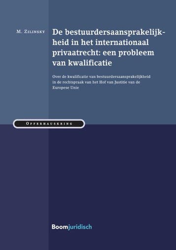 De bestuurdersaansprakelijkheid in het internationaal, Verzenden, Zo goed als nieuw, M. Zilinksy