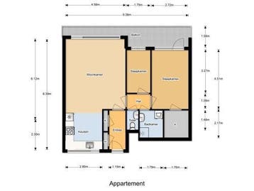 Te Huur 3 Kamer Appartement Malvert In Nijmegen, Huizen en Kamers, Huizen te huur, Gelderland, Direct bij eigenaar, Nijmegen, Appartement