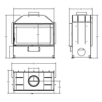 Inbouw Houtkachel Flat 70 Open Side, Huis en Inrichting, Kachels, Nieuw