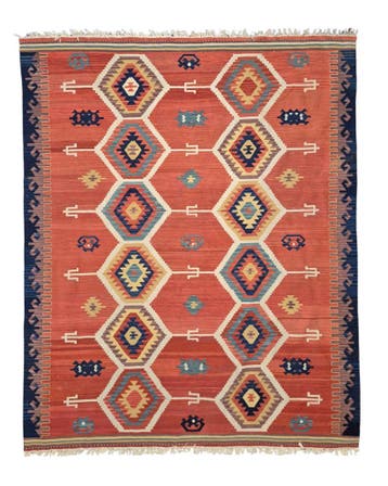 Tribal Kelim Iran 250x210 handgeweven wollen vloerkleed, Huis en Inrichting, Blauw, 200 cm of meer,  Perzisch tapijt kelim killim wollen vloerkleed handgeknoopt 