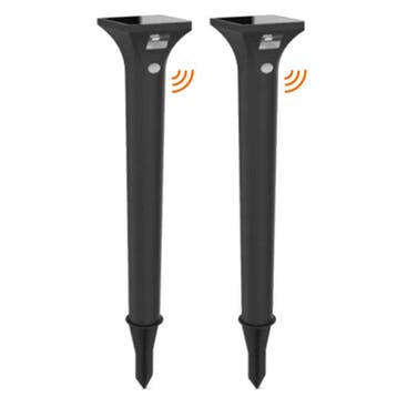 Solar priklampen Move 2 stuks (zwart met bewegingsmelder), Verzenden, Minder dan 50 watt, Staande lamp, Nieuw