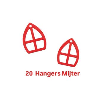 20 hangers Mijter hout - sinterklaas - cadeau decoratie -..., Diversen, Ophalen of Verzenden, Nieuw