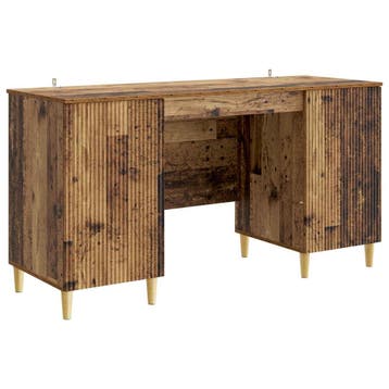 vidaXL Bureau met plank Oud hout 142,5 x 50 x 75 cm Bewerkt, Verzenden, Nieuw