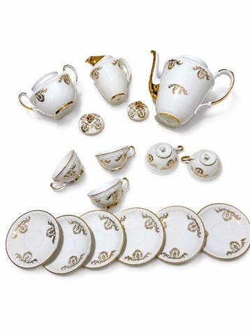 Richard Ginori - Koffieservies (15) - Porselein, Antiek en Kunst, Antiek | Meubels | Tafels