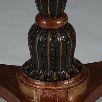 Grote Empire gueridon of bijzettafel met geaderd marmer blad, Ophalen of Verzenden