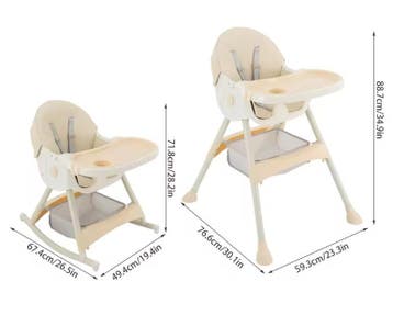 Opvouwbare Baby Eetstoel met Wielen en Afneembaar Blad, Verzenden, Nieuw