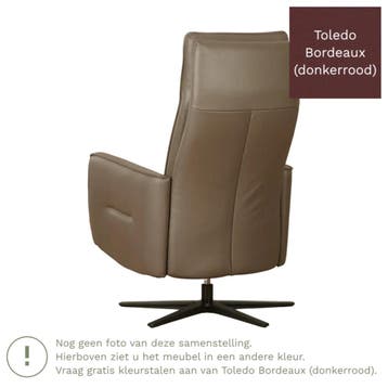 Leren handmatige relaxfauteuil Honor - Toledo Bordeaux, Huis en Inrichting, Nieuw, Ophalen of Verzenden, Modern, 50 tot 75 cm