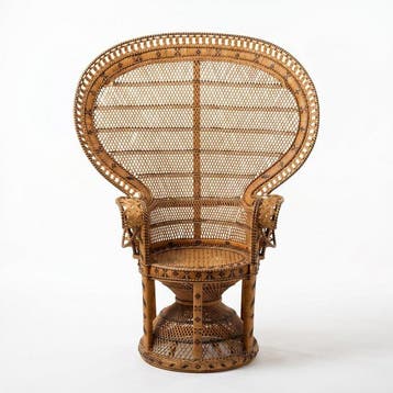 Fauteuil - Hout, vlechtwerk - Pauw - Poltrona Pavone,