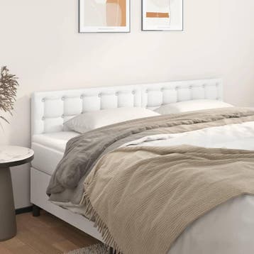 vidaXL Hoofdborden 200x5x78/88 cm kunstleer wit, Verzenden, Nieuw, Wit, Overige materialen