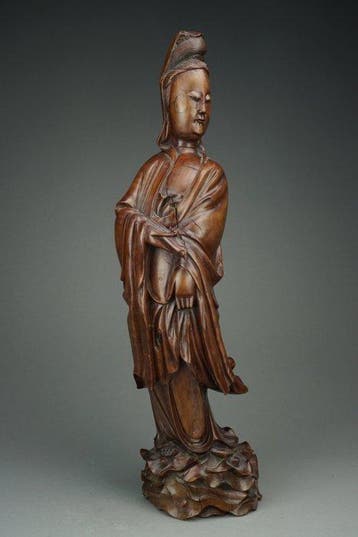 Bodhisattva Guanyin - Hout, Rozenhout - China - Qing