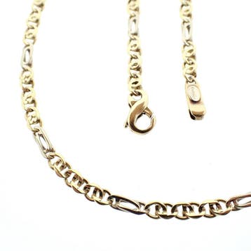 Bicolor gouden fantasie schakelketting; Collinea, Ophalen of Verzenden, Gebruikt, Overige kleuren, Goud