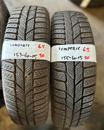2x155-60-15 semperit winter 6.5mm €50 per band 155 60 15, Ophalen, Gebruikt, Winterbanden, Band(en)