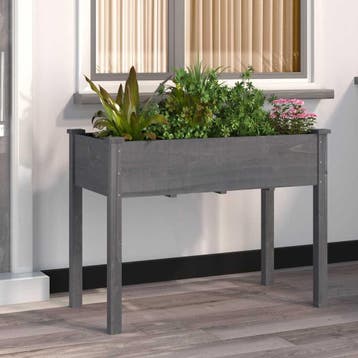 vidaXL Plantenbak met voering 118x59x76 cm massief vurenhout, 100 cm of meer, Verzenden, Nieuw, 60 cm of meer