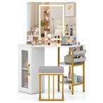 LIVSK Hoekmake-uptafel met Drievoudige Spiegel - 3 Lichtkleu, Verzenden, Nieuw