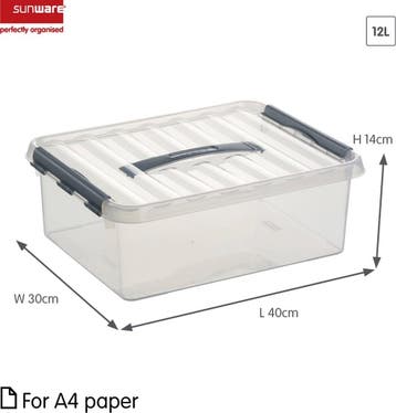 Sunware Q-line Opbergbox Transparant/Grijs 12 liter Set van, Ophalen of Verzenden, Nieuw
